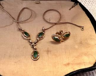 Gold filled necklace and clip on earring set 