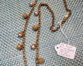 Vintage Signed Miriam Haskell Necklace Pat. No. 3,984,900