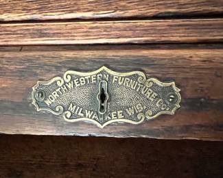 Vtg. 1928 Northwestern Furniture Co. Milwaukee Wis. Oak Roll Top Desk - Originally purchased from the Blue Goose Grocery Store in St Charles
