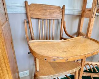 another view - Antique Oak Child's high chair