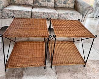 Matching wicker tables 