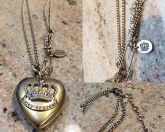 Vintage Juicy Couture Heart Locket with Juicy Safety Pin Side Closure