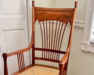 another view - Beautiful Vintage chair w/cane seat