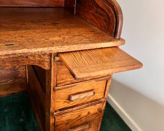 Vtg. 1928 Northwestern Furniture Co. Milwaukee Wis. Oak Roll Top Desk - Originally purchased from the Blue Goose Grocery Store in St Charles