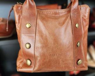 Ferchi tan leather handbag 