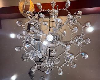 View below chandelier