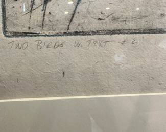 #52 - $150 - Original Etchings 2 Birds w/Text by Meryl Beater 1981