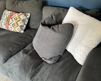 #45 - $900 - Charcoal Color modular sectional down couch 76"Lx36Wx30"H 6 piece detachable