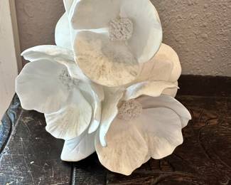 #25 - $40 - Ceramic White Flower Vase 5in tall