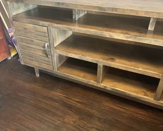 #6 - $495 - Wood Entertainment Console 76"Lx17"Dx35"H