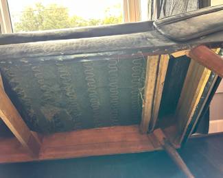 #1 - $375 - Black Leatherette 1950's Therapy Couch, Adjustable Headrest 74"Lx28"Dx15"H - need some TLC