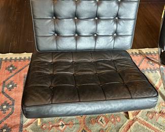 #3 - $250 EACH - Black Barcelona Eames Style Chair with Ottoman - as is 30"Lx32"Dx29"H-25"Lx22"Dx16"H