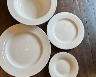 #94 - $120 - Pier 1 Porcelain china - 6 soup bowls - 16 dinner plates - 19 salad plates - 17 desert plates