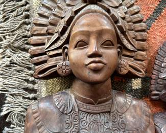 #27A - $80 - Thai Empress Wood14"Hx11"W & smaller one $36