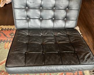 #3 - $250 EACH - Black Barcelona Eames Style Chair with Ottoman - as is 30"Lx32"Dx29"H-25"Lx22"Dx16"H