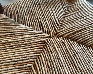 #49 - $250 - Pair of French Provincial Counter Bar Stools Rush Seat 18"x17"x2"H