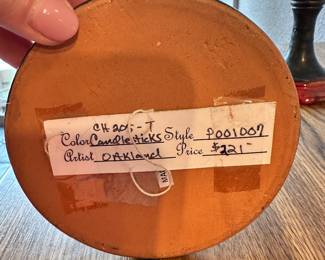 #29 - $120 - Pair Artisan Oakland Candle Sticks 2"H