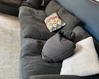 #45 - $900 - Charcoal Color modular sectional down couch 76"Lx36Wx30"H 6 piece detachable