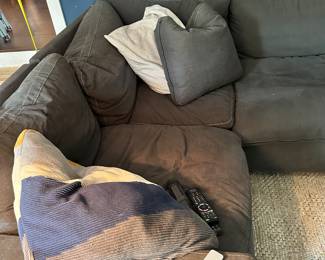 #45 - $900 - Charcoal Color modular sectional down couch 76"Lx36Wx30"H 6 piece detachable