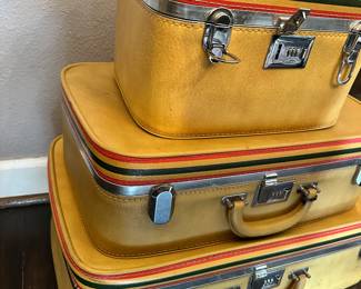 #28 - $80 -set of 3 Vintage 1960's Suitcases 2'x16"x7" with tags original tags