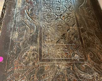 #2 - $250 - Belgium Carved Table 34"Lx32"Hx22.5"D