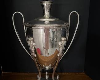 #42 - $150 - Silverplate Urn 23"Hx1'D with lid