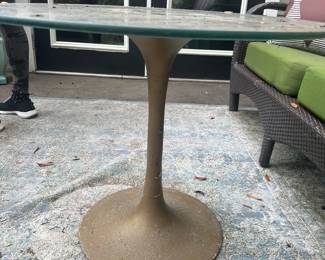 #54 - $80 - MCM Tulip style table 22"x28"H signed