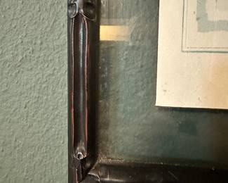 #105 - $38 - Coral art in bamboo frame