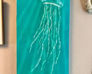 #34 - $140 - 3D Jelly Fish M. Bonner-16 32"x15"