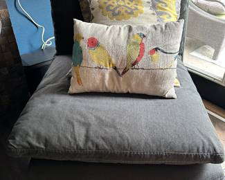 #45 - $900 - Charcoal Color modular sectional down couch 76"Lx36Wx30"H 6 piece detachable