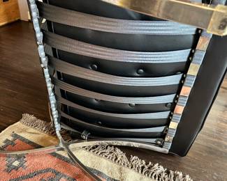 #3 - $250 EACH - Black Barcelona Eames Style Chair with Ottoman - as is 30"Lx32"Dx29"H-25"Lx22"Dx16"H