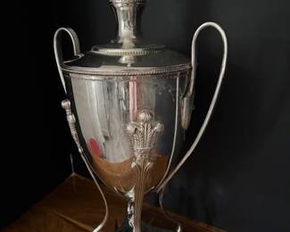 #42 - $150 - Silverplate Urn 23"Hx1'D with lid