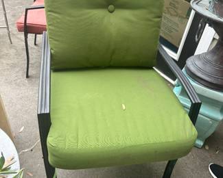 #56 - $60 - Aluminum Arm Chair with Green Sunbrella cushions