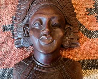 #27A - $80 - Thai Empress Wood14"Hx11"W & smaller one $36