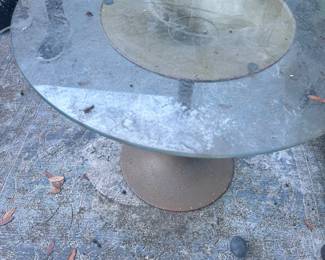 #54 - $120 - MCM Tulip style table 22"x28"H signed