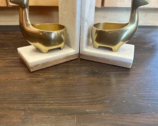 #75 - $90 - Marble & Brass Llama Bookends