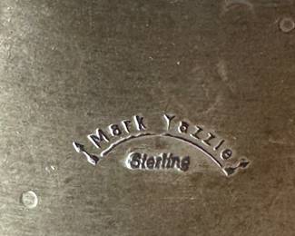 #A - $350 - Turquoise Sterling Bracelet 2.5 inches 82 grams signed Mark Yazzie