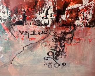 #9 - $200 - Oil Painting Mary Blanos Original Abstract 41"x33"