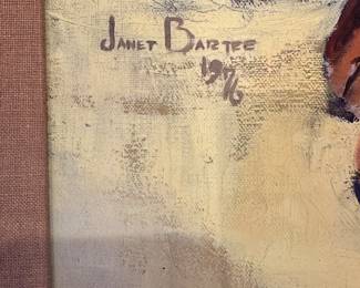 #76 - $190 - Painting 'fruit picker' Janet Bartee 1976 25"x35"H