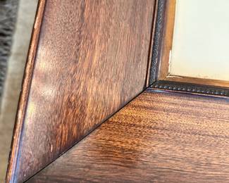 #12 - $126 - Black & White Etching Print w/Mahogany Frame F. Huth 24"x27"