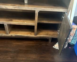 #6 - $495 - Wood Entertainment Console 76"Lx17"Dx35"H