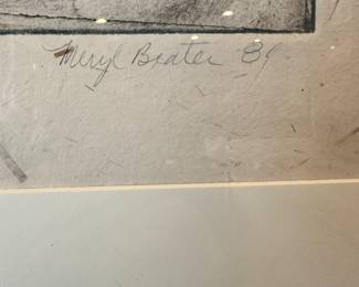 #52 - $150 - Original Etchings 2 Birds w/Text by Meryl Beater 1981