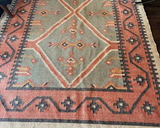 #14 - $200 - Cotton Tribal Rug 5'2"x8'2"