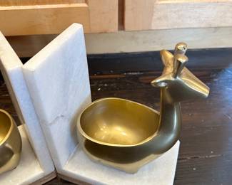 #75 - $90 - Marble & Brass Llama Bookends