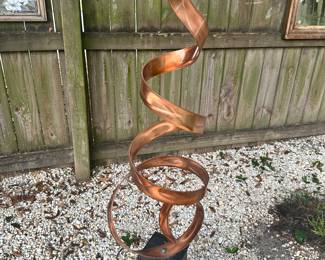 #66 - $120 - Modern Copper Sculpture 48"Hx12"W