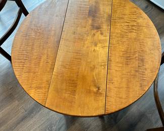 #50 - $100- Tiger Eye Maple Side Table Drop Leaf 24"Wx24"x21H