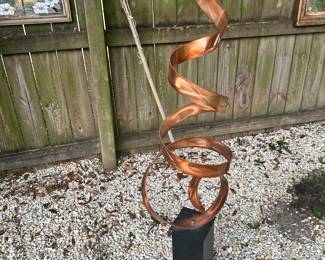 #66 - $120 - Modern Copper Sculpture 48"Hx12"W