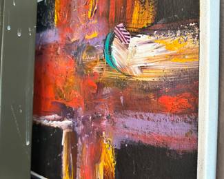 #22 - $60 - Abstract Multicolor Darlene Homrigmausen 12"sq