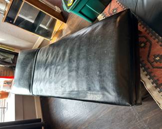 #1 -$300 FIRM 2/22 $375 - Black Leatherette 1950's Therapy Couch, Adjustable Headrest 74"Lx28"Dx15"H - need some TLC
