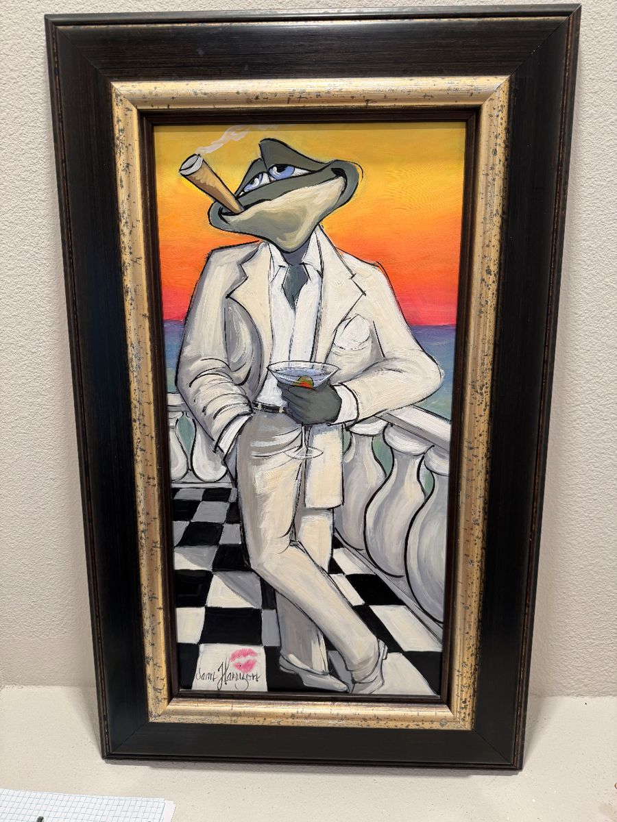 #5B $400 - Jann Harrison (Listed living artist from Nashville TN) "Made to Order" 12x24 - frame 19x31